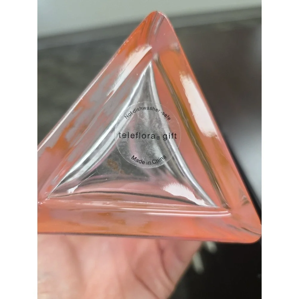 Vintage‎ Butterfly Motif Pink Depression Glass Vase Butterfly